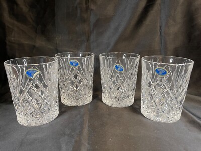 BOHEMIA グラス 4客 BOHEMIA Lead Crystal 4-Old Fashioned Whisky Glasses, Czech