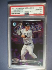 TYLER AUSTIN 2017 Bowman Chrome Mega Box ROY Favorites Purple PSA GEM MINT 10 