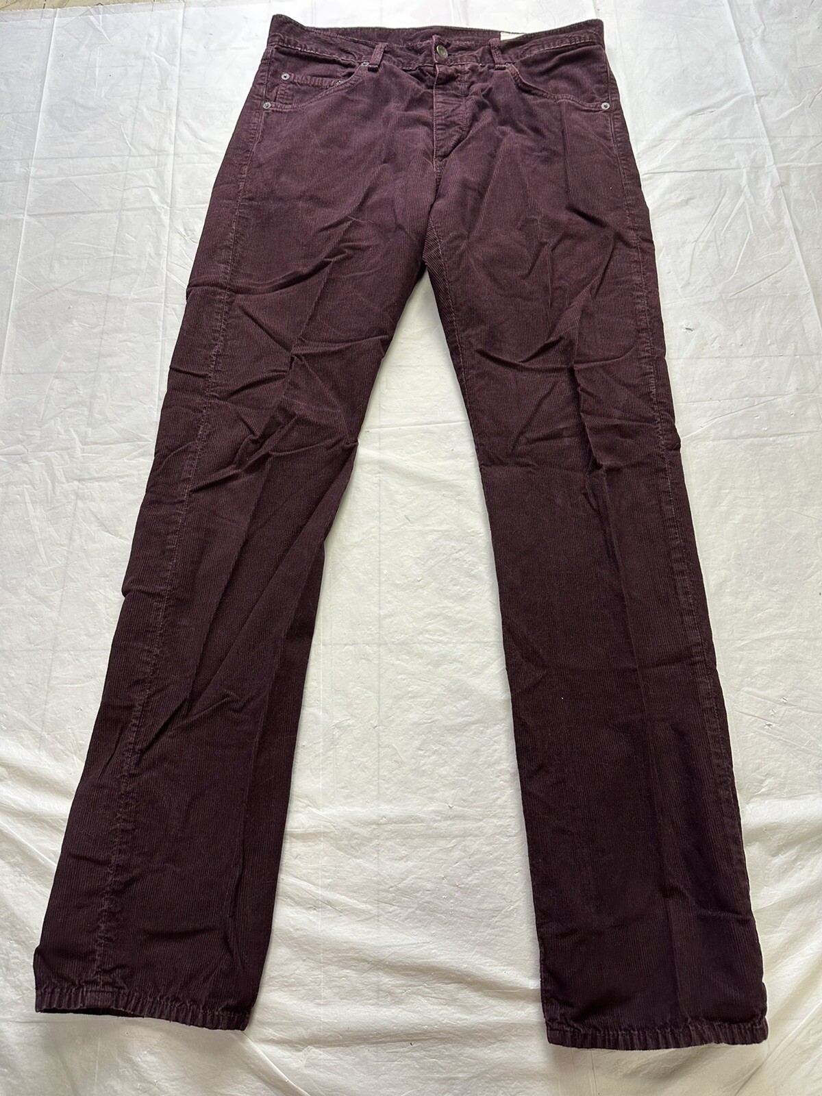 Rag & Bone Mens Pants 33x33 Classic Straight Maroon Mid Rise Corduroy