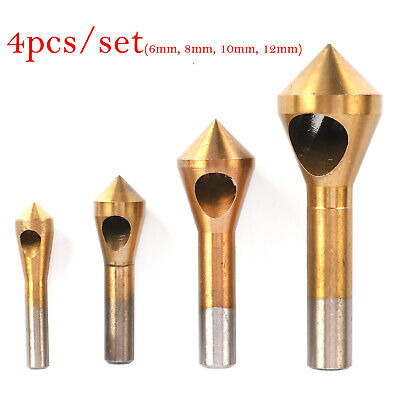 DSY 4pcs Countersink Deburring Bits Chamfering Drill Oblique Hole Chamfer Industrial Tools 