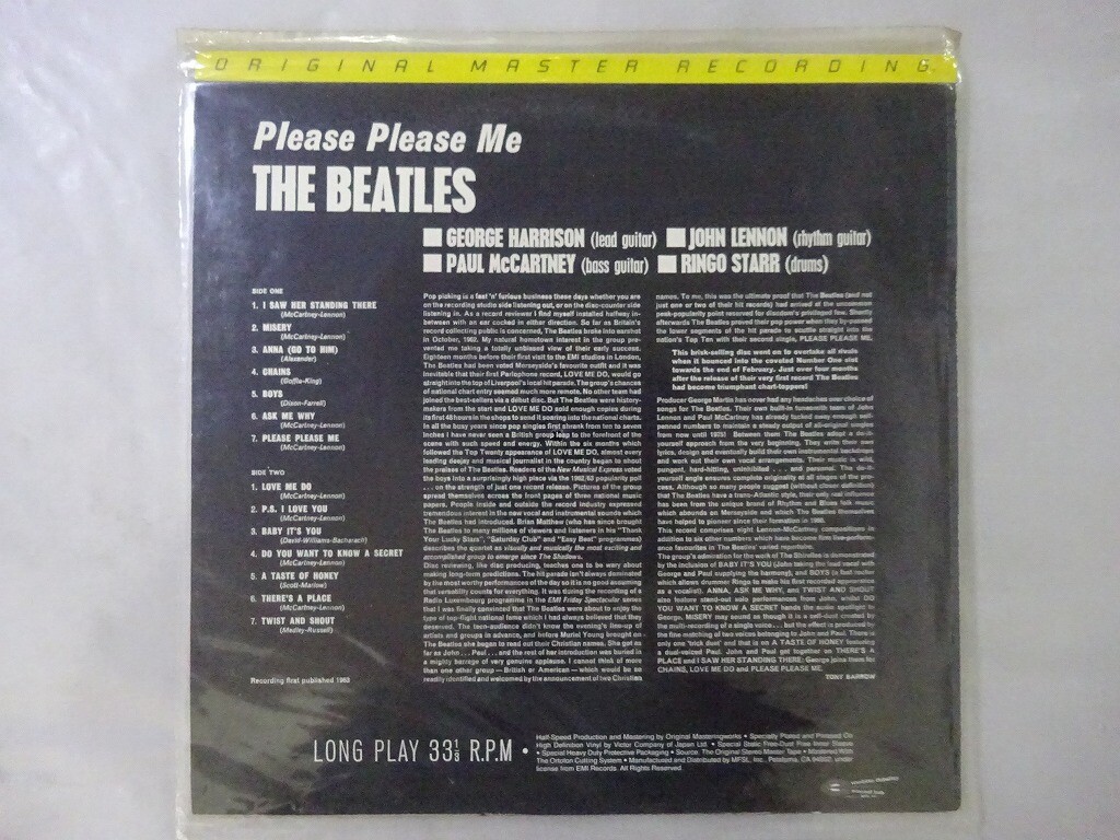 The Beatles Please Please Me Mobile Fidelity Sound Lab MFSL 1-101