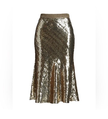 Allegra K Women's Metallic Pleated Skirt - Shiny Ombre Gradient, Elastic Waist, Size L - View #7