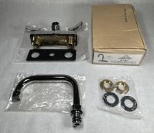 NEW Advance Tabco K-123, 4” O.C. Splash Mount Faucet “D” Shape Gooseneck Spout