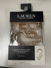 Lauren Ralph Lauren Shower Curtain Hooks Set Of 12 Gold NIB