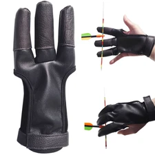 Archery Glove 3 Finger Guard Right Left Hand Bow Shooting Protector Gear Leather