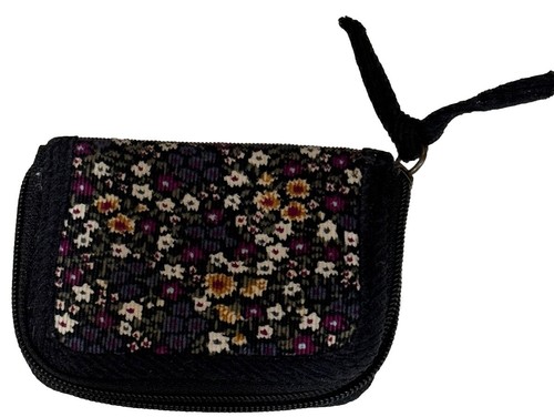 Lei Small Wallet Purse Floral Corduroy Wrap Around Zipper, Coin/Zipper/ Cards/$ - Picture 2 of 9