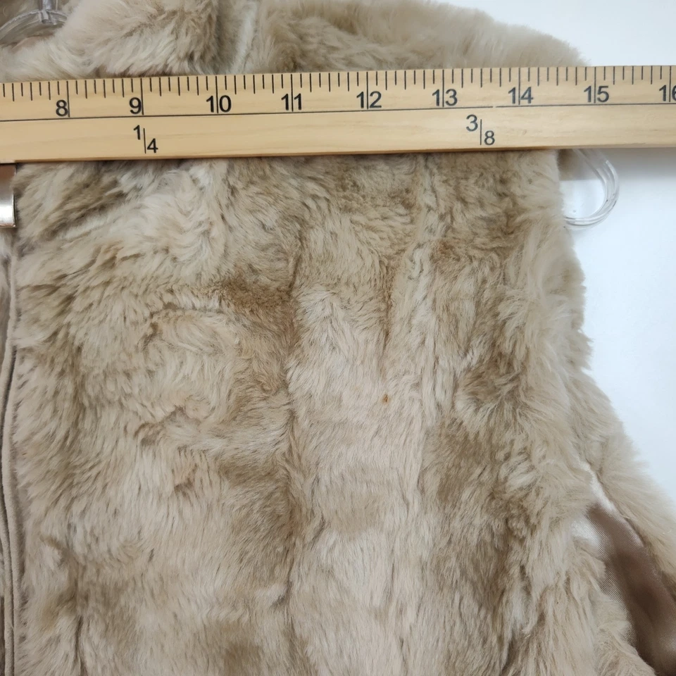 Chaleco de piel sintética Coldwater Creek para mujer M marrón claro cremallera completa forrado muy suave Foto 3 de 4