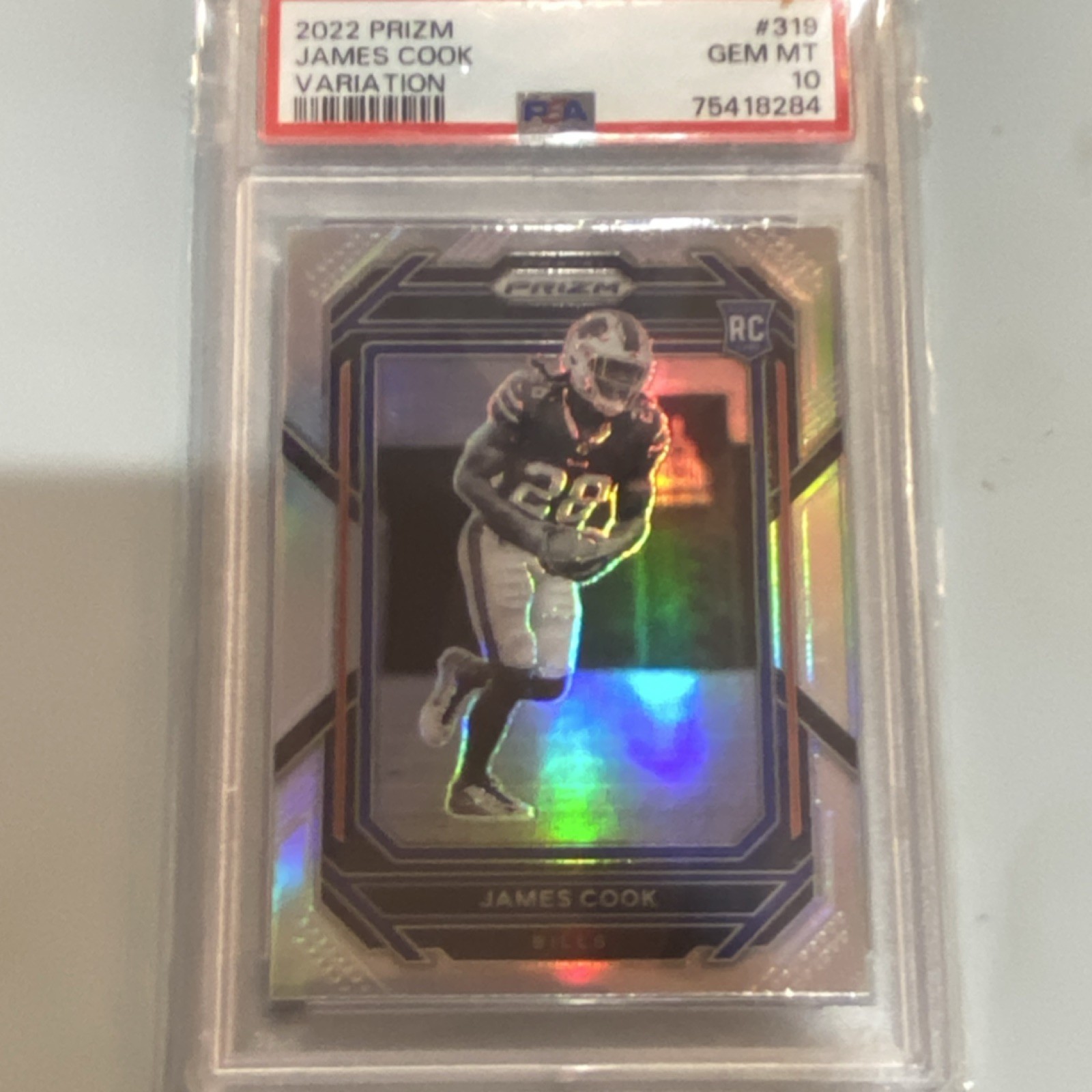 2022 Panini Prizm Rookie Variation - James Cook #319 Silver Prizm PSA 10 Bills