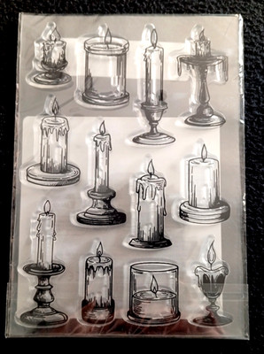 Clear Stamps, Silikon Stempel, Kerzen, neu und Ovp