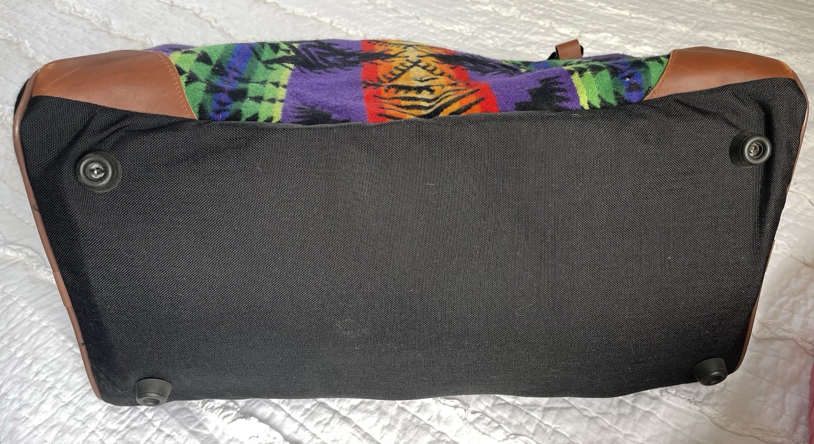 Pendleton Weekender Bag Wool Leather Southwestern… - image 3