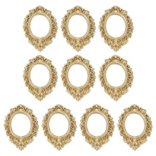 10 Pcs Mini Vintage Frames, 1.3 x 1.1" Resin Tiny Picture Frames, Gold