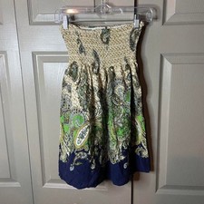 forever 21 mini dress size S paisley strapless dress y2k preppy cottagecore