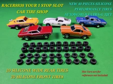 AUTO WORLD UltraG WIDE TJET Rears & Fronts☆40 Tires☆HO Slot CAR PARTs AURORA AFX
