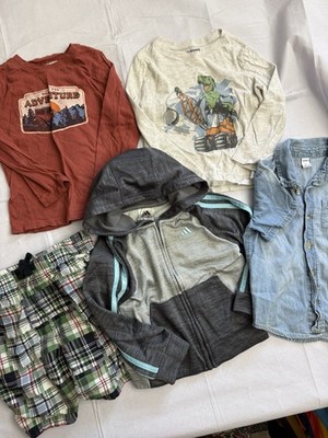 Toddler Boys Clothing Lot 5 Pc Adidas Old Navy Gymboree 3T 4T Dinosaur Jacket
