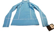 SPYDER Womens Sz 8 Medium Blue Therma Stretch T-Neck 1/2 Zip Pullover Jacket New
