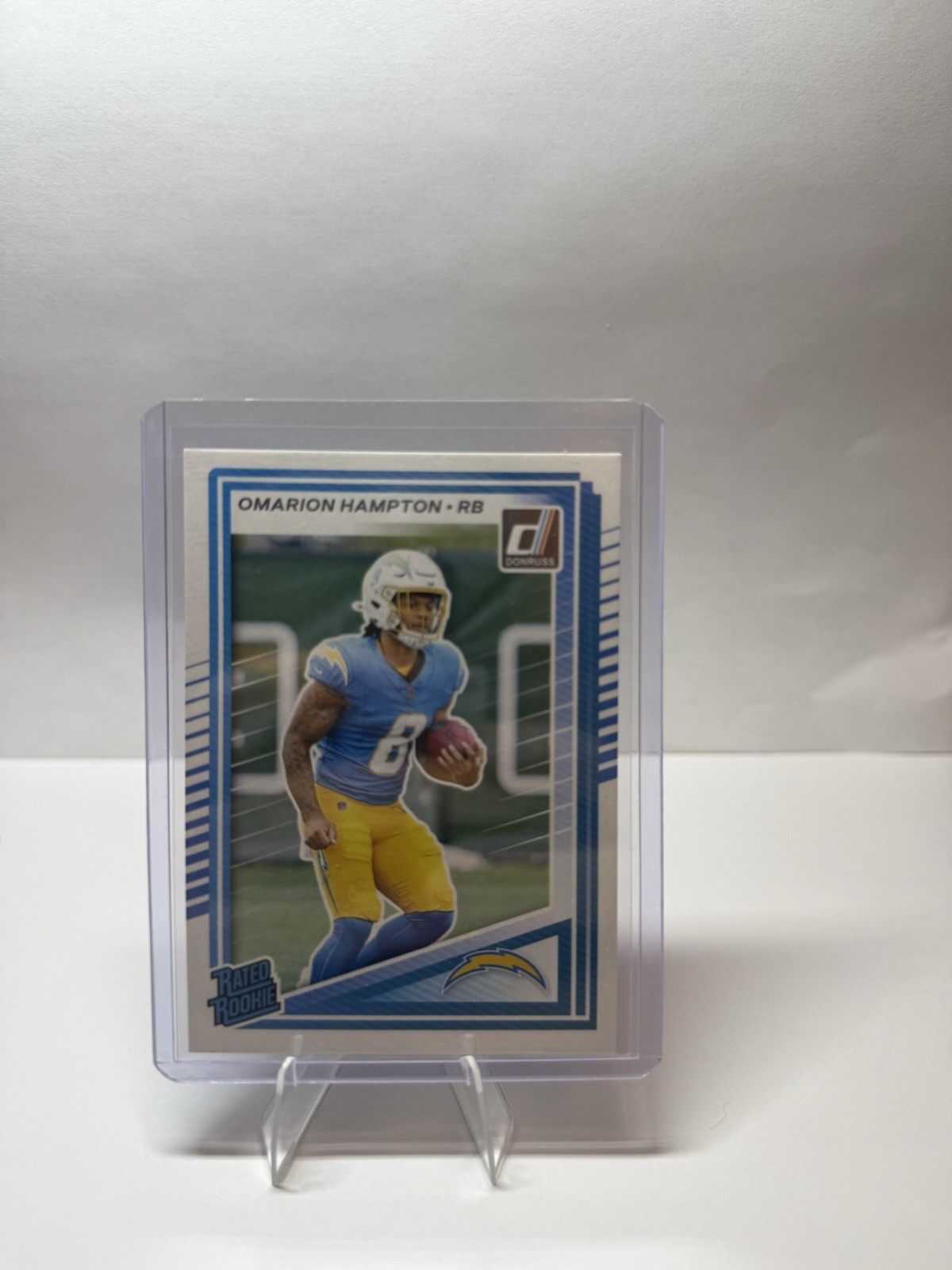 2025 Panini Donruss Rated Rookie Omarion Hampton #303 Los Angeles Chargers NFL