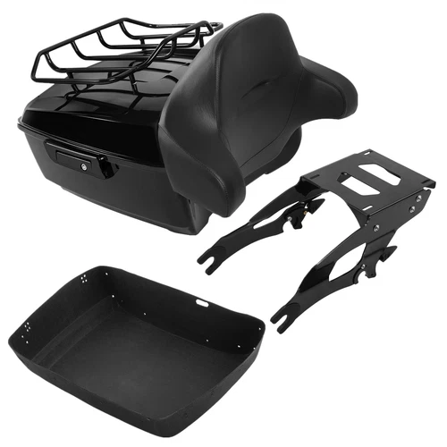 Black King Tour Trunk Backrest Mount Rack Fit For Indian Chieftain Limited 17-25