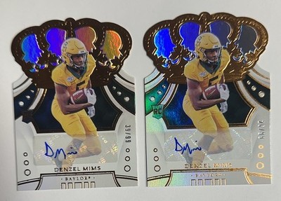 (2) 2020 Panini Chronicles DP Crown Royale Denzel Mims Rookie Auto /99
