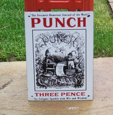 Enamel Sign PUNCH Vintage Humorous Journal Rare Sign by Garnier of London 1970's