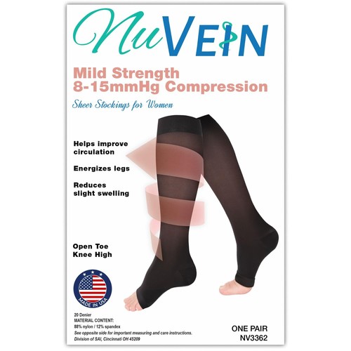 Sheer Compression Stockings for Women, 8-15 mmHg Support, Light , Knee High, ... - Picture 4 of 6