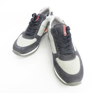 PRADA SPORT Sneakers Low Cut Nylon Leather 65 Green Gray Black Used Box thumbnail 10