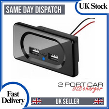 12/24V Fast Car Charger 3.1A DUAL USB Adapter Power Socket Charging Panel Mount