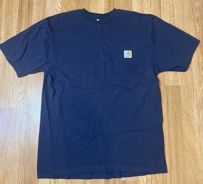 Men's Carhartt Workwear Pocket T-Shirt Sz Med Navy Blue Preowned