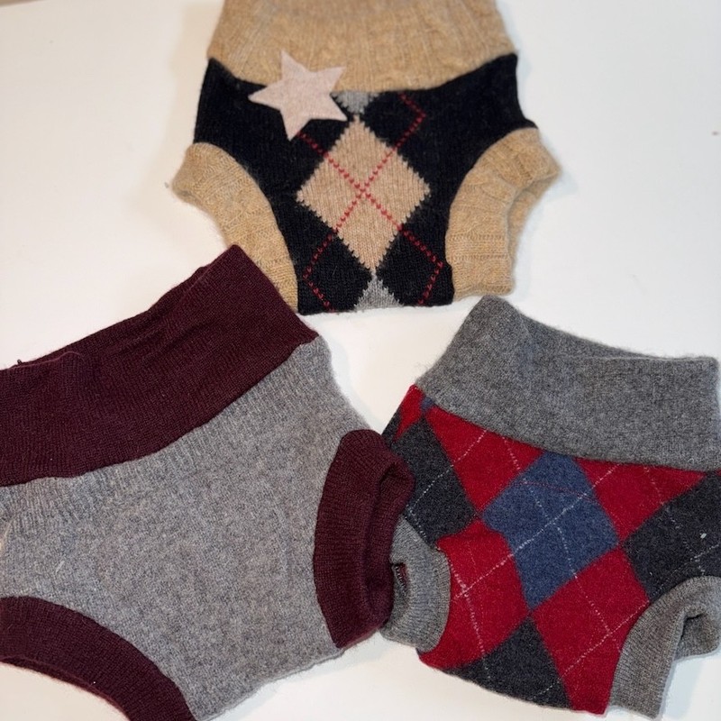 3 Handmade Upcycled Wool Diaper Covers Size Small - 2-8M / 10-15 lbs