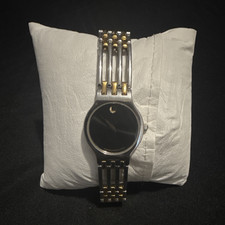 Movado Esperanza Black Two Tone Silver Gold Women's 84 25 8114 Sapphire Crystal