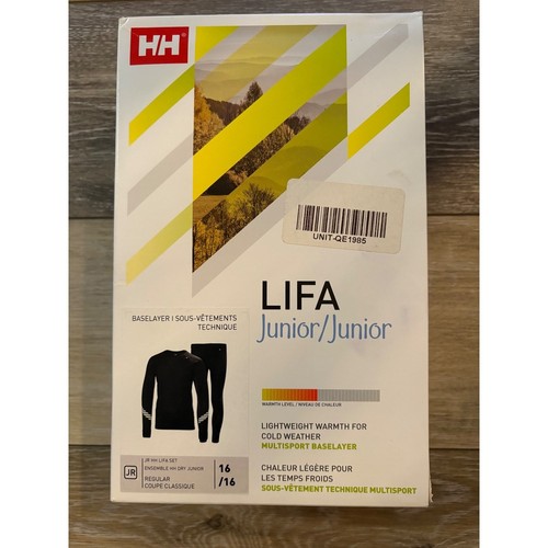NEW Helly Hansen Juniors' HH LIFA® ACTIVE Base Layer Set - Size 16- Black Noir - Picture 5 of 6