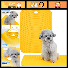 Non-Slip Dog Bath Mat with Drying Hooks - 15.8x21.7 in, Waterproof  Durable