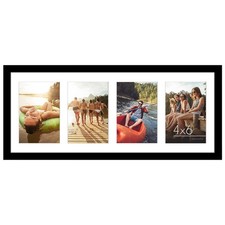 Medog 8x20 Picture Frame With Four Openings 4x6 Solid Wood In Black 4x6 Collage