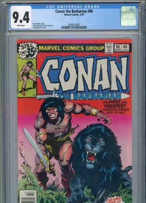 CONAN THE BARBARIAN #96 NM 9.4 CGC WHITE PAGES BUSCEMA ART AND COVER THOMAS STOR