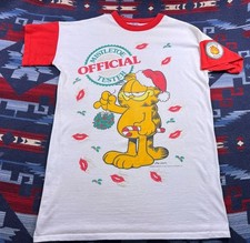 VTG Flirts Garfield the Cat Long Tee Shirt Pajama Sleep T Gown Christmas 70s 80s