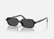 Miu Miu SMU 11Z Black Plastic Rectangle Sunglasses Gray Tinted Lenses 140mm