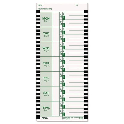 Weekly Employee Time Card Pack, 100 Count E8 Thermal Print Timesheets, Single...