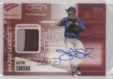 2019 Topps Major League Material Relics Series 2 Red 13/25 Justin Smoak Auto nd3