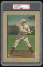 1911 T3 Turkey Red Cabinets #36 Tris Speaker checklist back PSA 1 *5069
