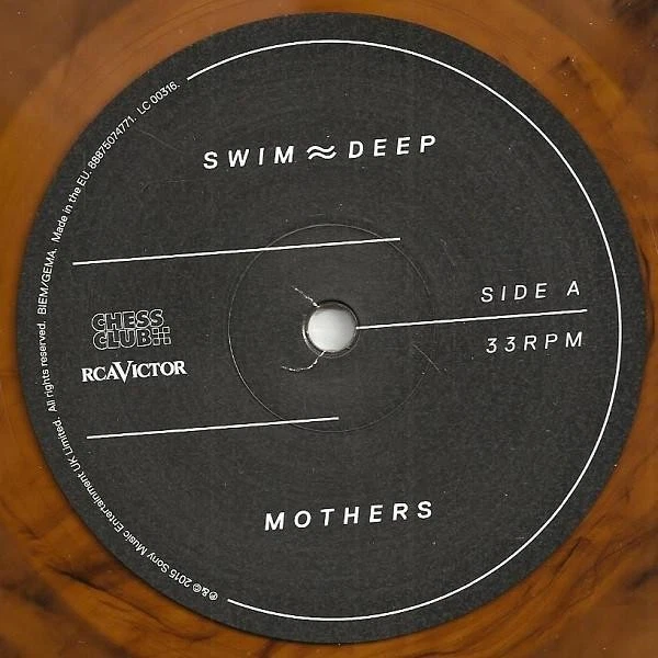 Swim Deep Mothers LP Vinyle Europe Chess Club 2015 'Amber Haze' Vinyle Signé - Photo 2/4