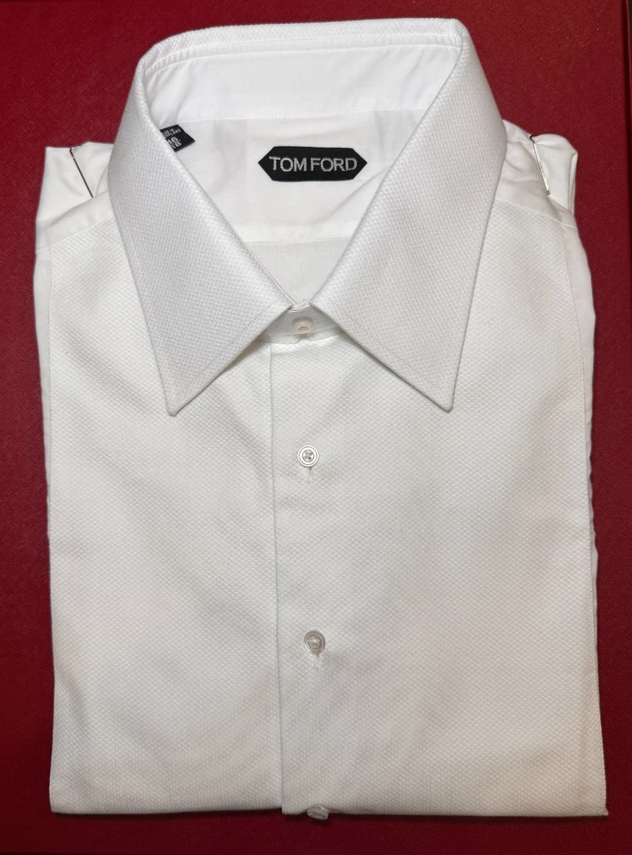 Authentic TOM FORD White Bib-Front Cotton Tuxedo Tux Shirt 46 / 18 UK £790 New - Image 2 of 4