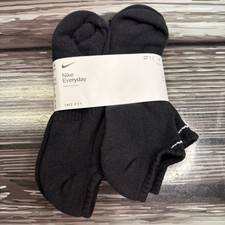 Nike Cushioned DRI Fit Low Cut Athletic Socks 6 Pack Black Size L