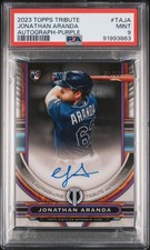 2023 TOPPS TRIBUTE TRIBUTE AUTO PURPLE #TAJA JONATHAN ARANDA 40/50 PSA 9