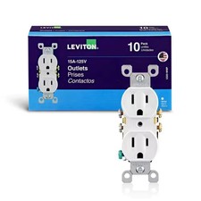 15 Amp 125 V Duplex Outlet/Receptacle, White 10-Pack 5320-WMP