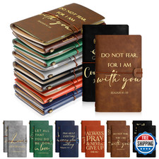 Tinlade 12 Pcs Christian Inspirational Religious Leather Journal A6 Notebook Ref