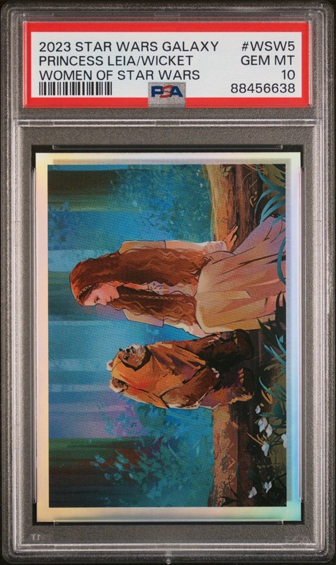 2023 Topps Chrome Star Wars Galaxy Women of Star Wars #WSW-5 Leia Wicket PSA 10