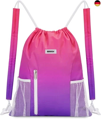 WANDF Kordelzug-Rucksack mit Schulterpolster, Sport-Gym-Rucksack mit