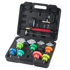 New Radiator Pressure Tester Kit Manual Pump Color-coded Steel Test Cap Adapters