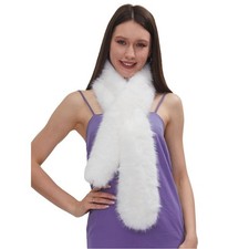 White Faux Fur Stole Wrap Bridal Wedding Winter Glam Soft 55in