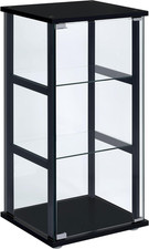 Coaster Home Furnishings Cyclamen 34-Inch 3-Tier Clear Tempered Glass Curio Cabi