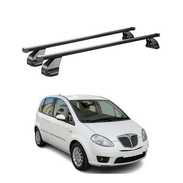Menabo DachträGer GrundtäGer FüR Lancia Musa 2007-2012 75Kg Stahl Schwarz 2 Tlg-image